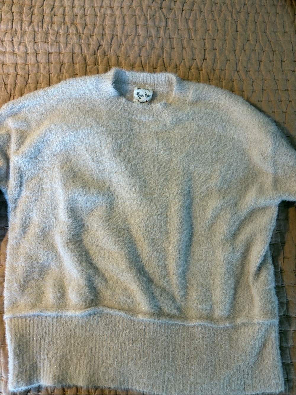 Pale rose Fuzzy Crewneck Sweater - women’s